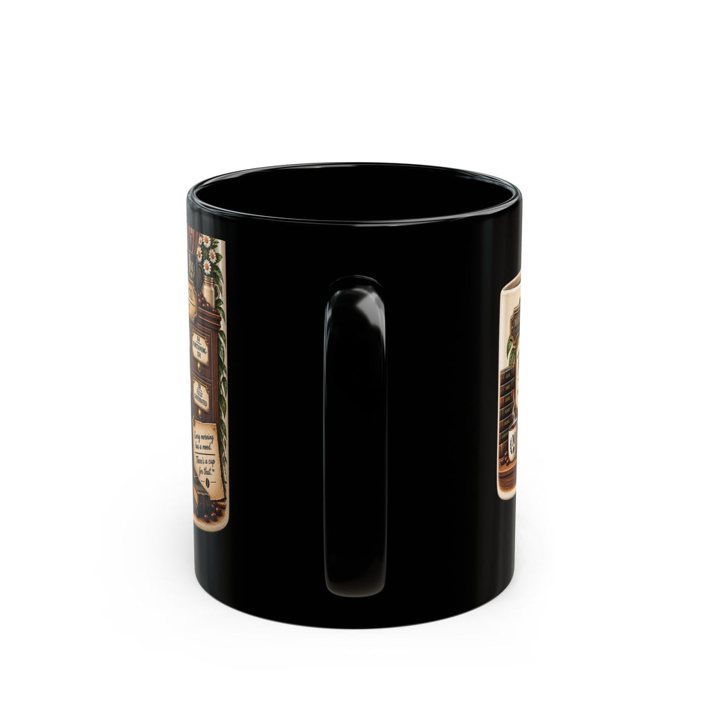 Morning Mood the Coffee Caabinet Black Mug (11oz, 15oz)