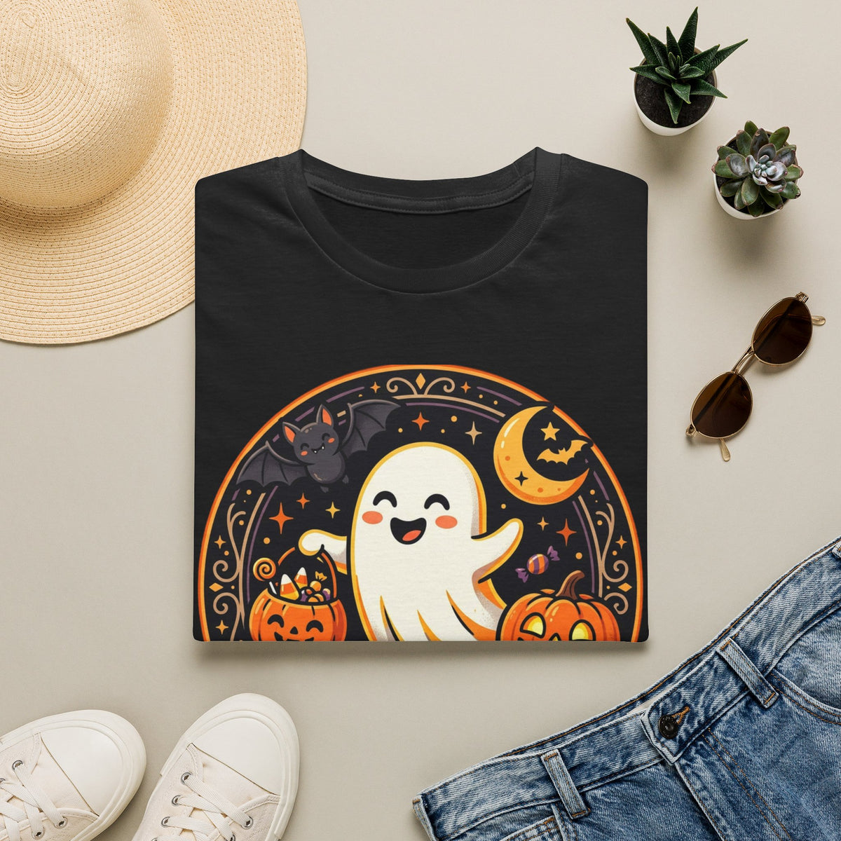 Halloween Ghost T-Shirt — "Spooky Season" Cute Pumpkin Graphic Tee