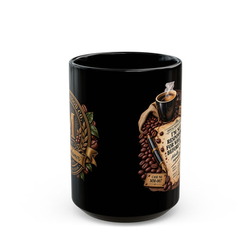 Black Coffee Mug - "I’m Not Responsible for What I Say Before Coffee" Vintage Coffee Lover Gift (11oz/15oz)