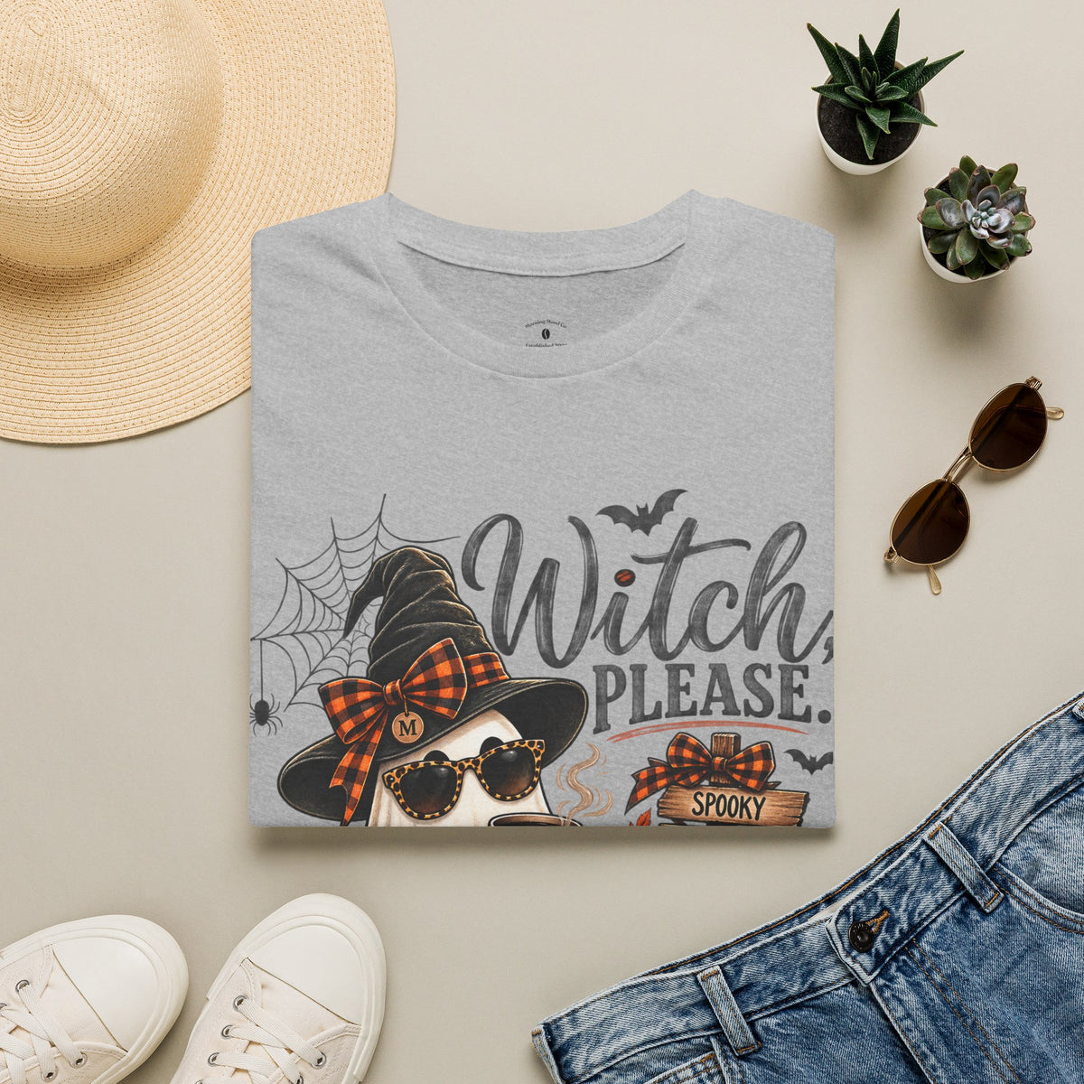 Witch Please Halloween T-Shirt — Cute Witch Cat Pumpkin Graphic Tee