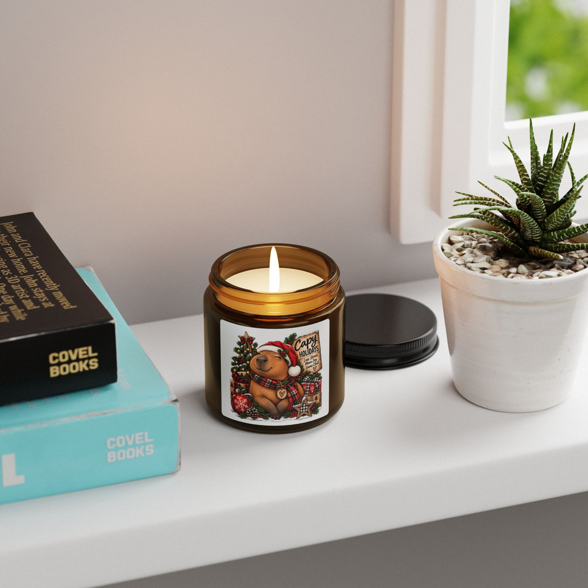Holiday Bear Soy Candle — Scented Amber Jar (Multi-Size)