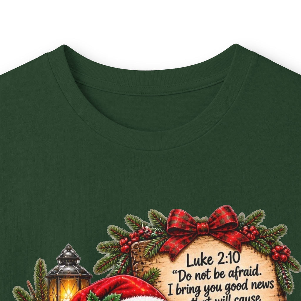 Christian Christmas Shirt | Luke 2:10 Faithfully Sarcastic Turtle Tee