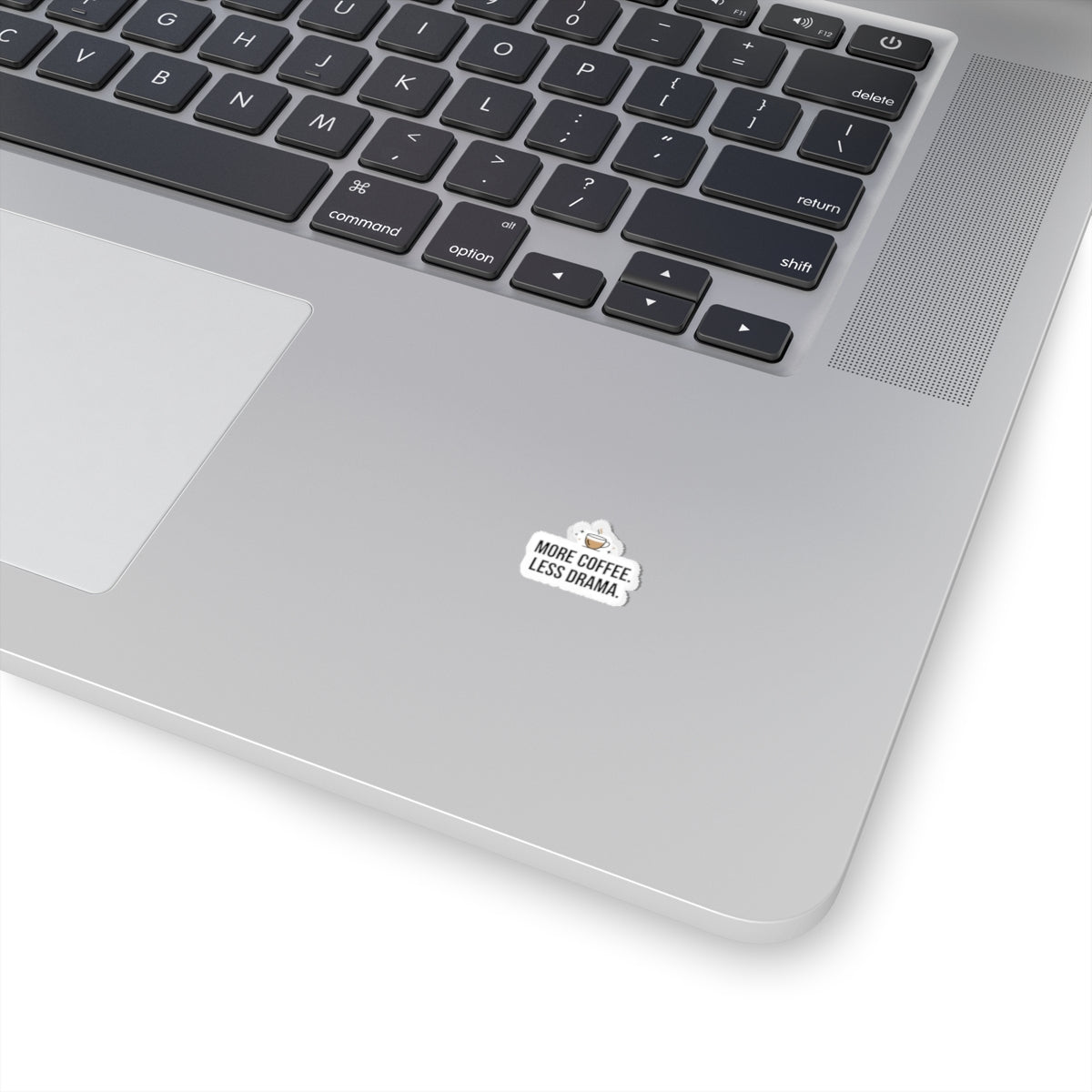 More Coffee, Less Drama Sticker — Small Kiss-Cut Coffee Sticker for Laptops & Tumblers