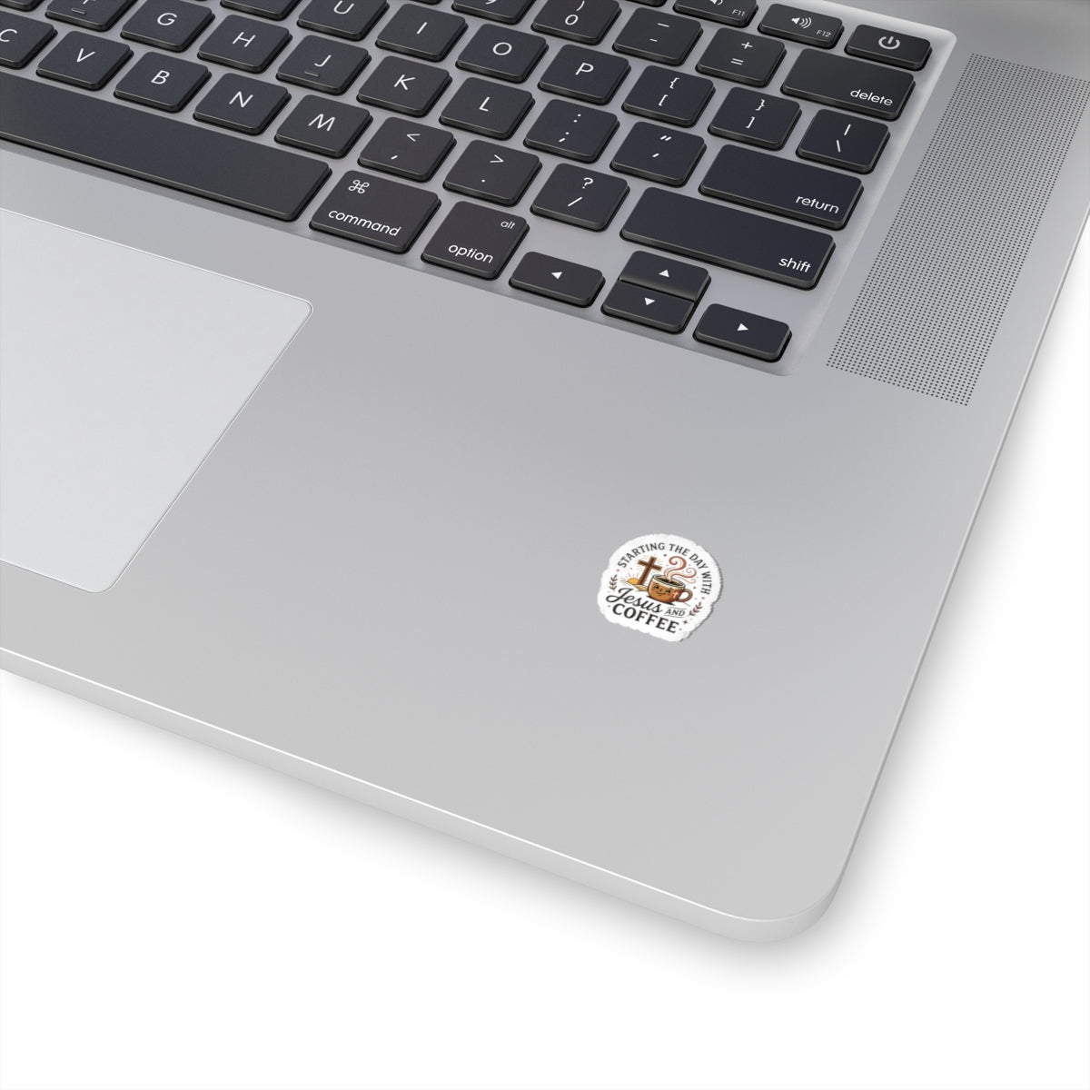Starting the Day with Jesus and Coffee Kiss-Cut Sticker