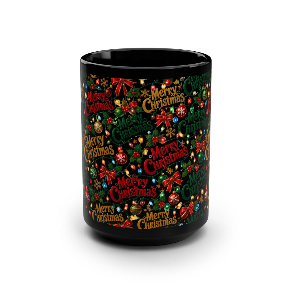 Merry Christmas 15oz Black Mug
