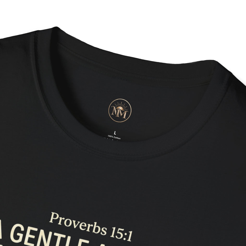 Highland Cow Proverbs 15:1 - "A Gentle Answer Turns Away Wrath" T-Shirt