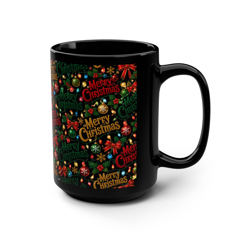 Merry Christmas 15oz Black Mug