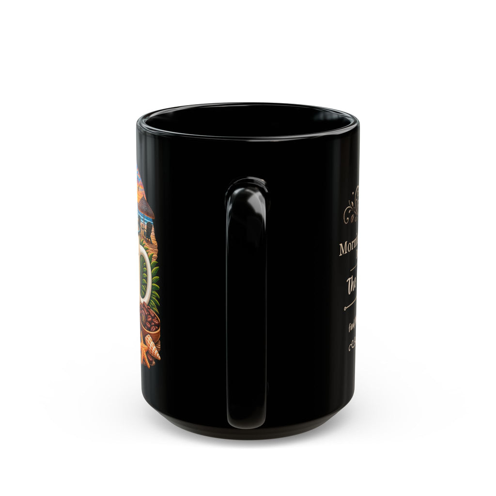 Coffee and Ocean Mug — “Less Monday, More Coffee & Ocean” Beach Sunset Ceramic Mug