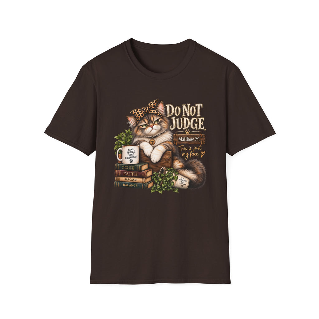 Do Not Judge Funny Cat Unisex Softstyle T-Shirt