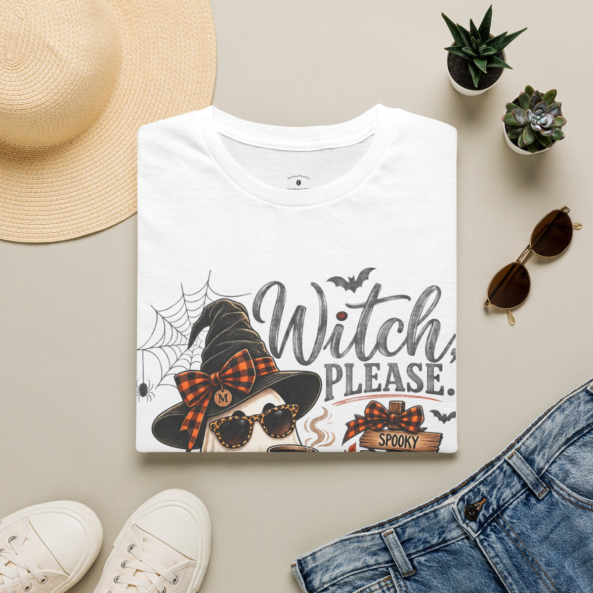 Witch Please Halloween T-Shirt — Cute Witch Cat Pumpkin Graphic Tee