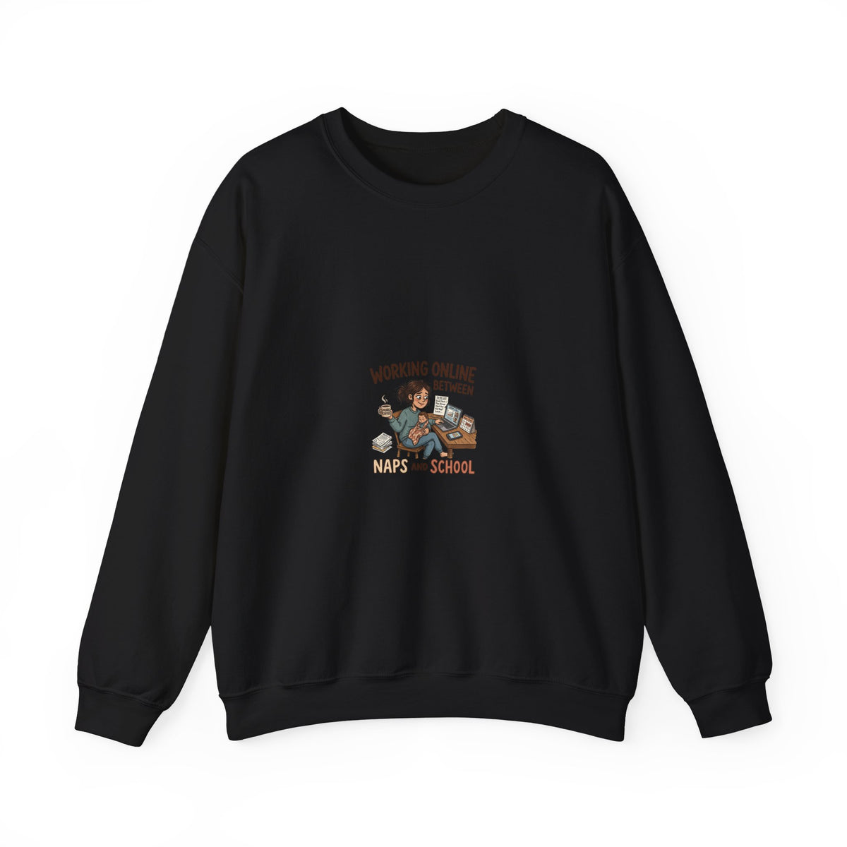 Working Online, Half Time at Home Sweatshirt — Remote Work Crewneck