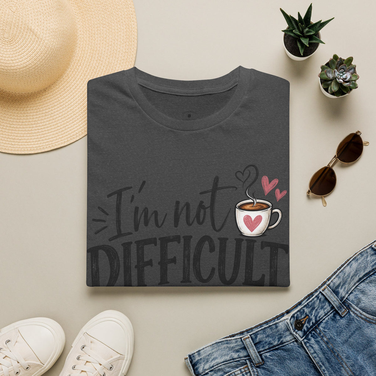 I’m Not Difficult I’m Specific T-Shirt — Funny Coffee Lover Graphic Tee