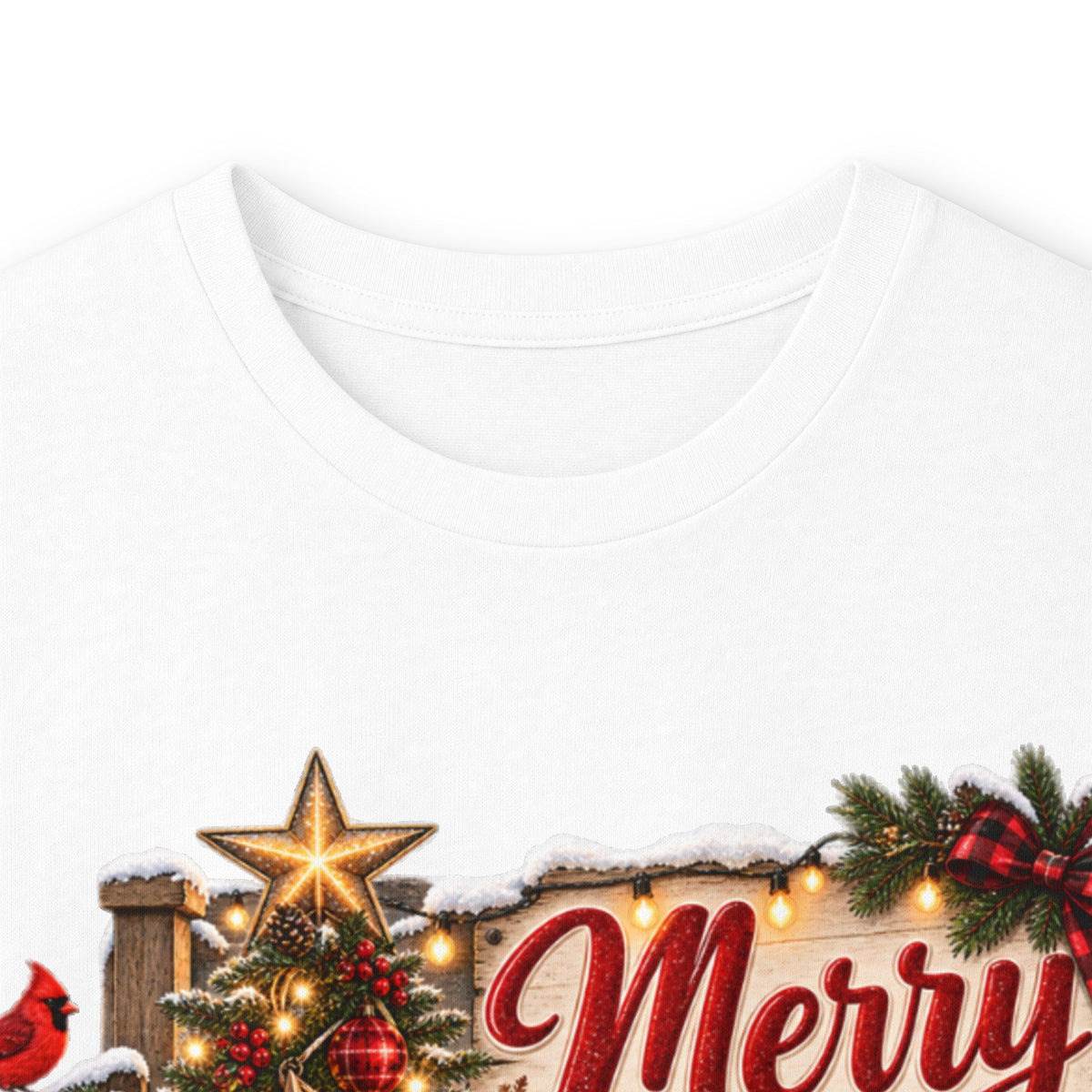 Christmas Graphic Long Sleeve Tee - "Merry & Bright" Holiday Shirt