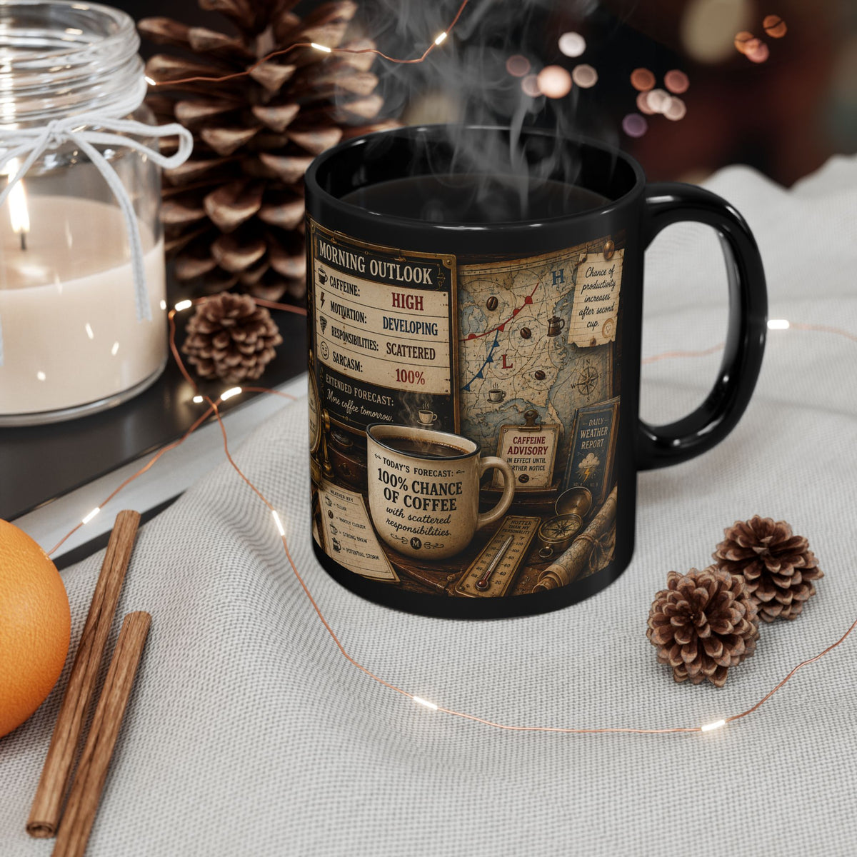 Vintage Coffee Weathermap Mug — Morning Mood Co. Steampunk Coffee Lover Gift (11oz & 15oz)