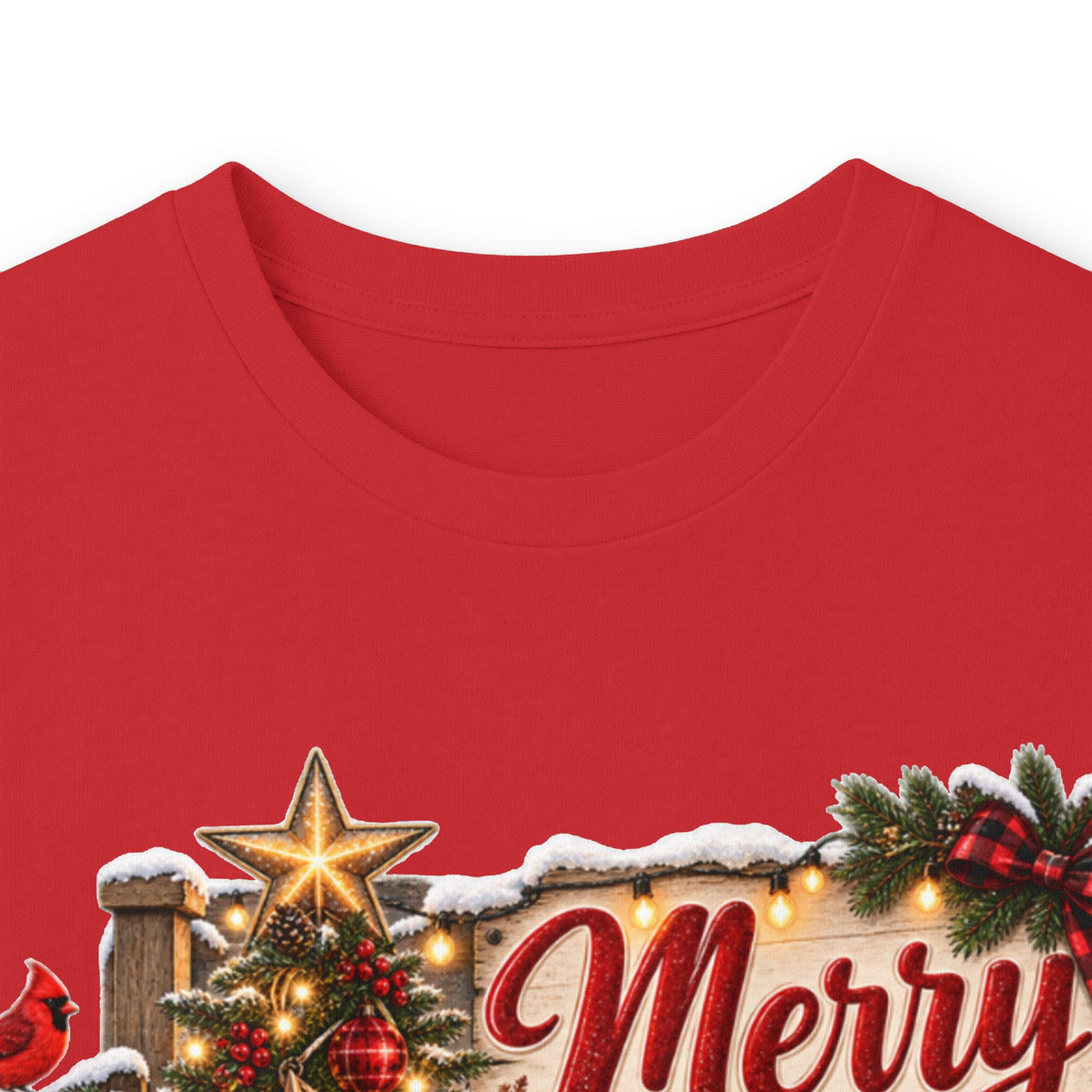 Christmas Graphic Long Sleeve Tee - "Merry & Bright" Holiday Shirt