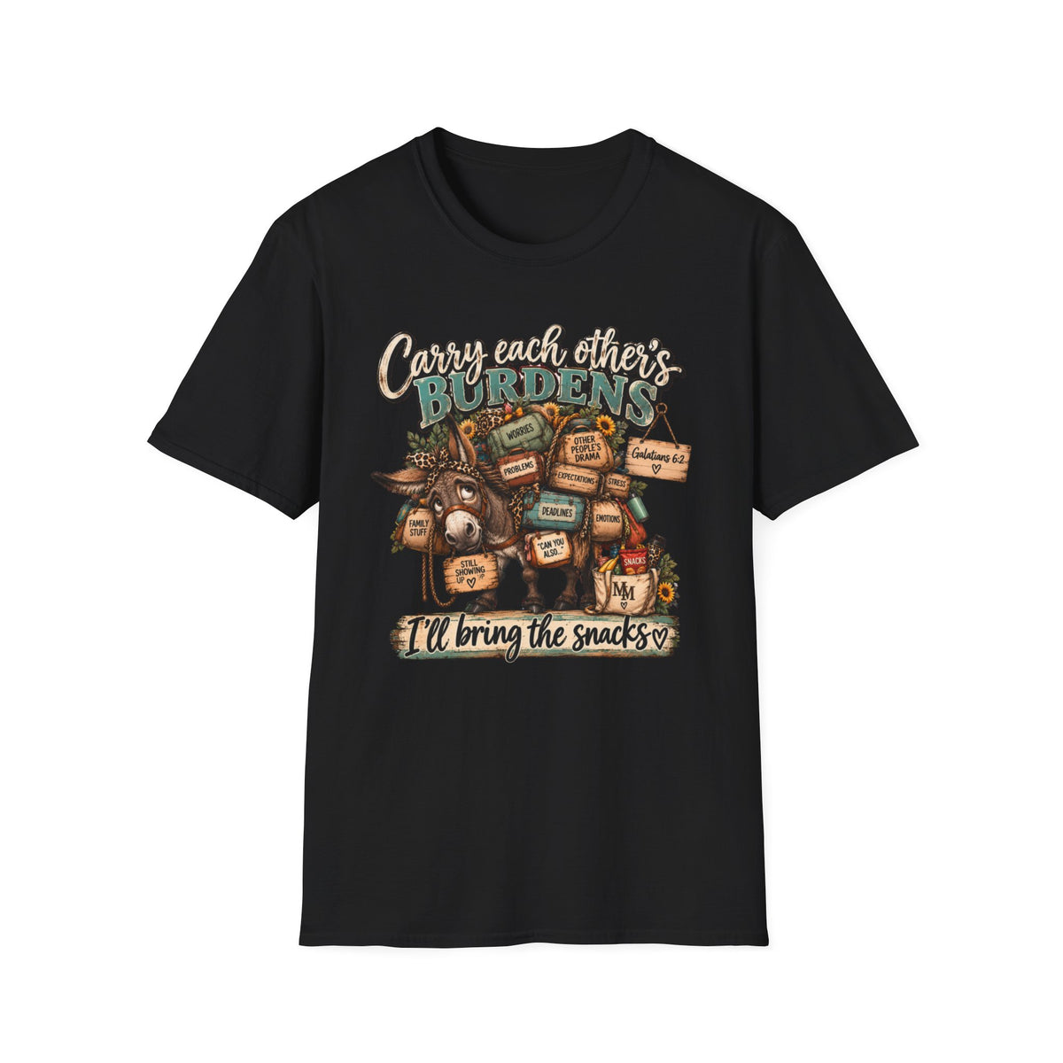 Carry Each Other's Burdens T-Shirt — Christian Encouragement Tee (Galatians 6:2)