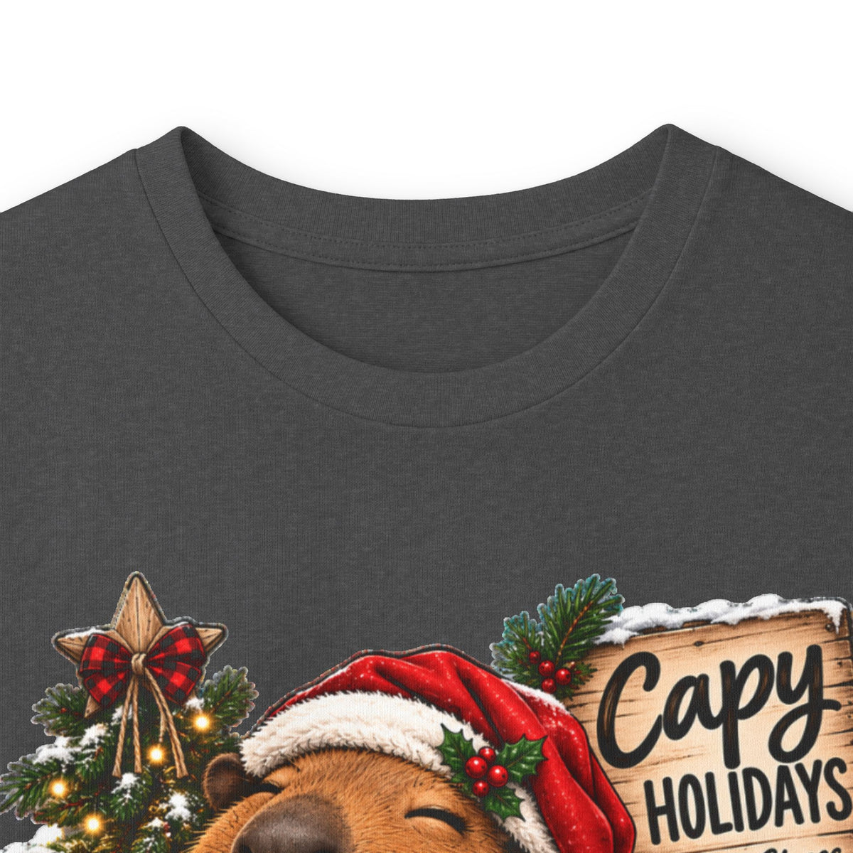 Long Sleeve Tee — Cozy Capybara Christmas "Capy Holidays" Holiday Shirt