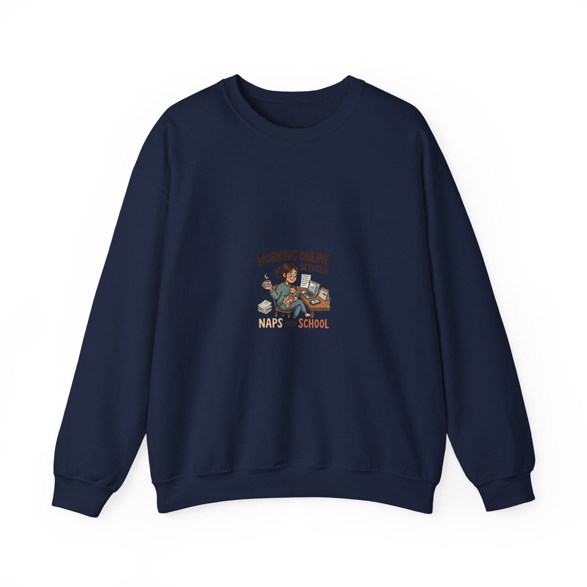 Working Online, Half Time at Home Sweatshirt — Remote Work Crewneck