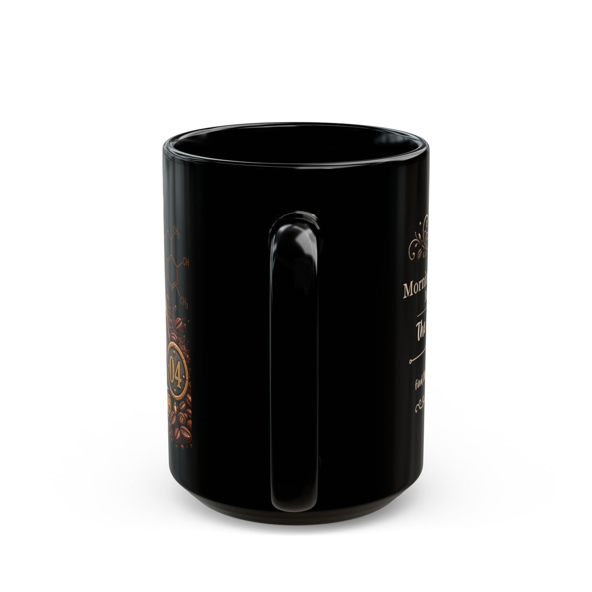 Coffee Science Mug — “Coffee: My Daily Dose of Science & Sarcasm” Black Ceramic