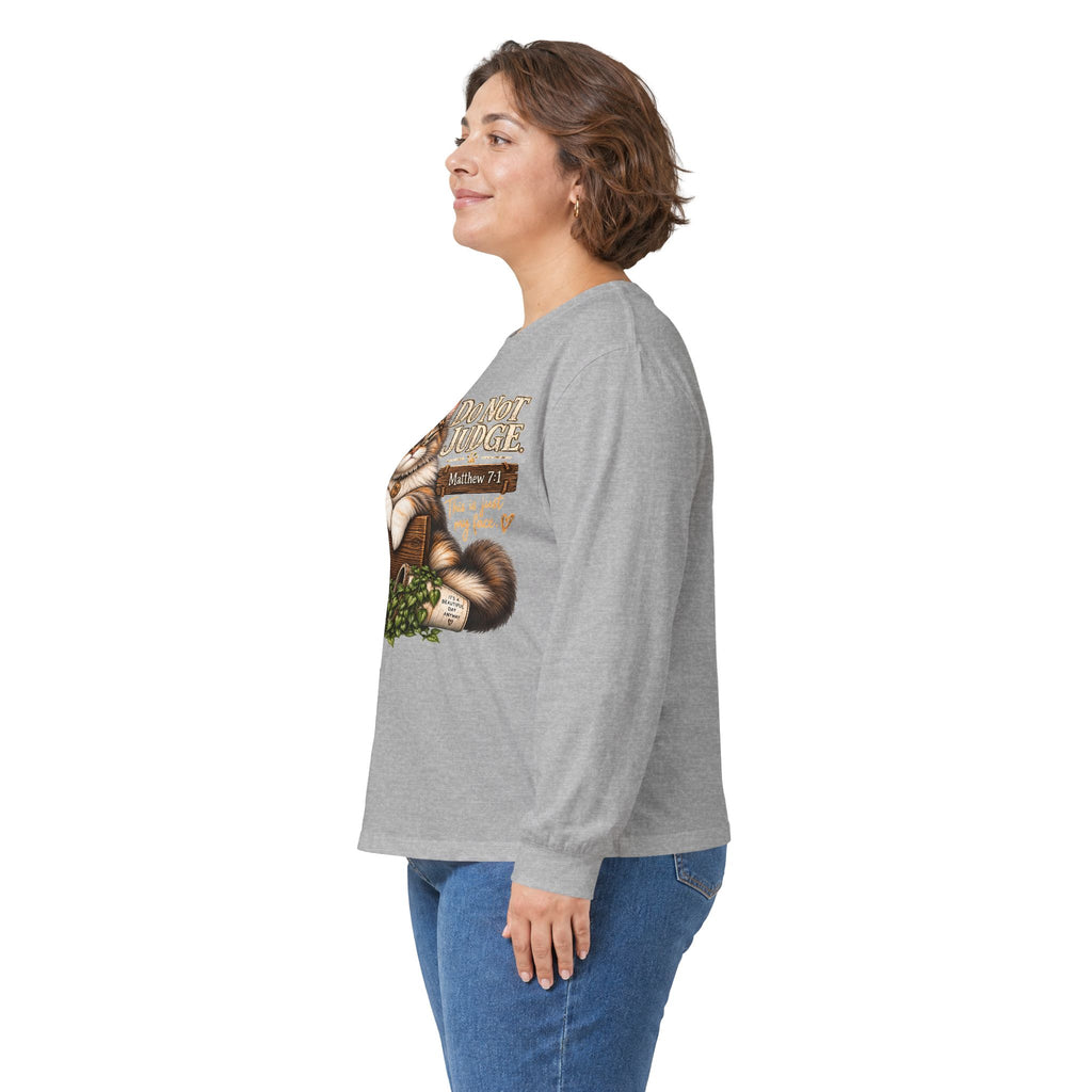 Do Not Judge Funny Cat Long Sleeve Tee