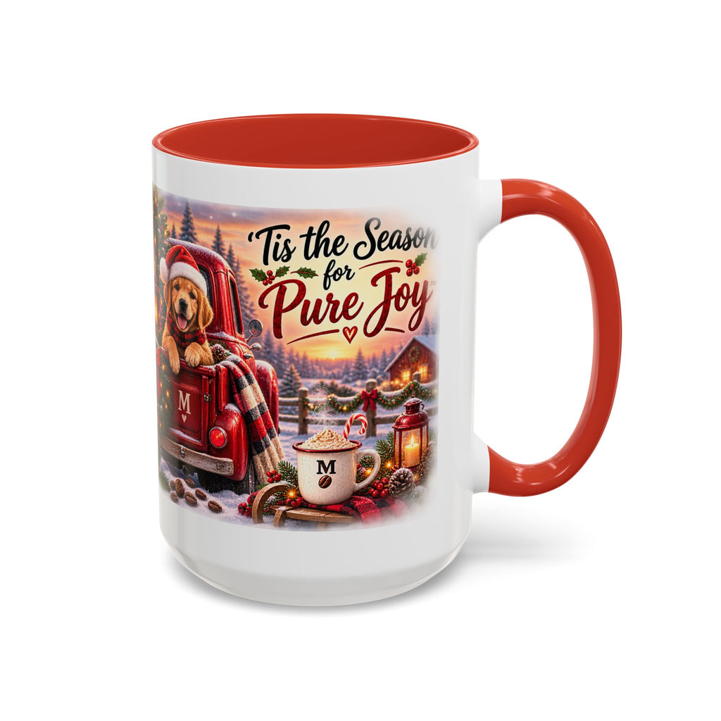 Christmas Dog Coffee Mug — "’Tis the Season for Pure Joy" Accent Mug