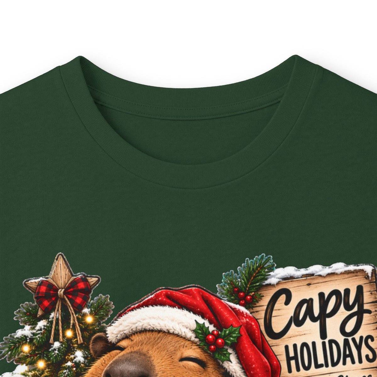 Long Sleeve Tee — Cozy Capybara Christmas "Capy Holidays" Holiday Shirt