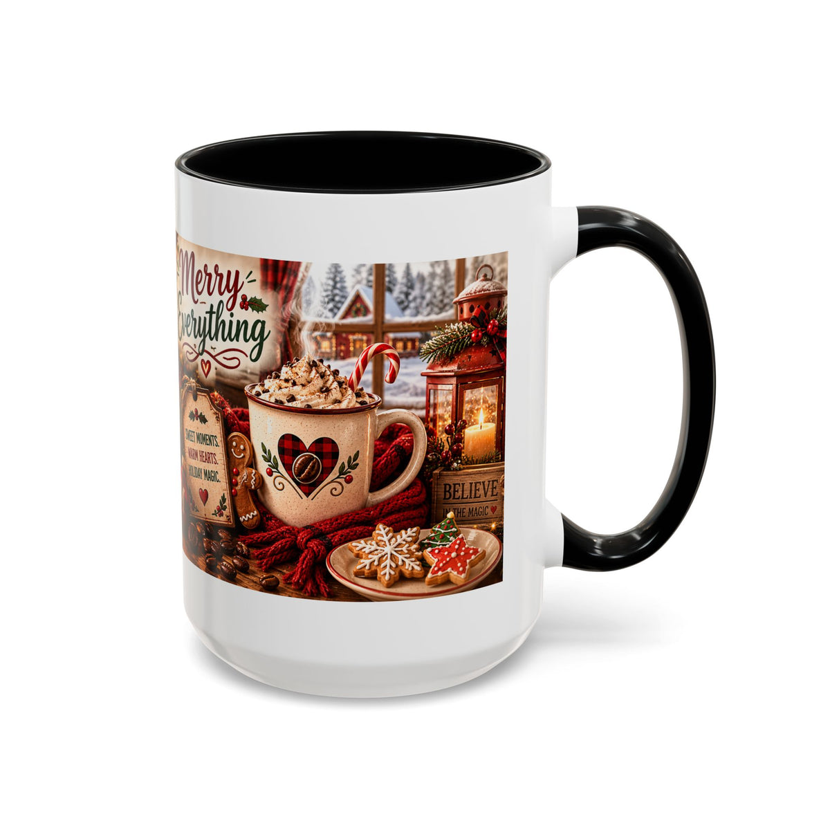 Christmas Coffee Mug — "Morning Mood Co. Merry Everything" Holiday Accent Mug (11/15oz)