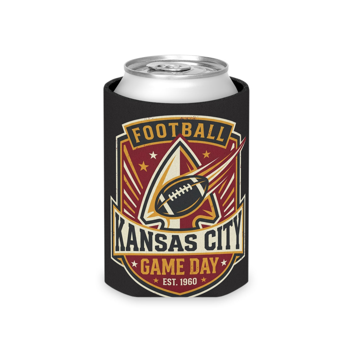 Kansas City Game Day Can Cooler - Football Tailgate Drink Koozie