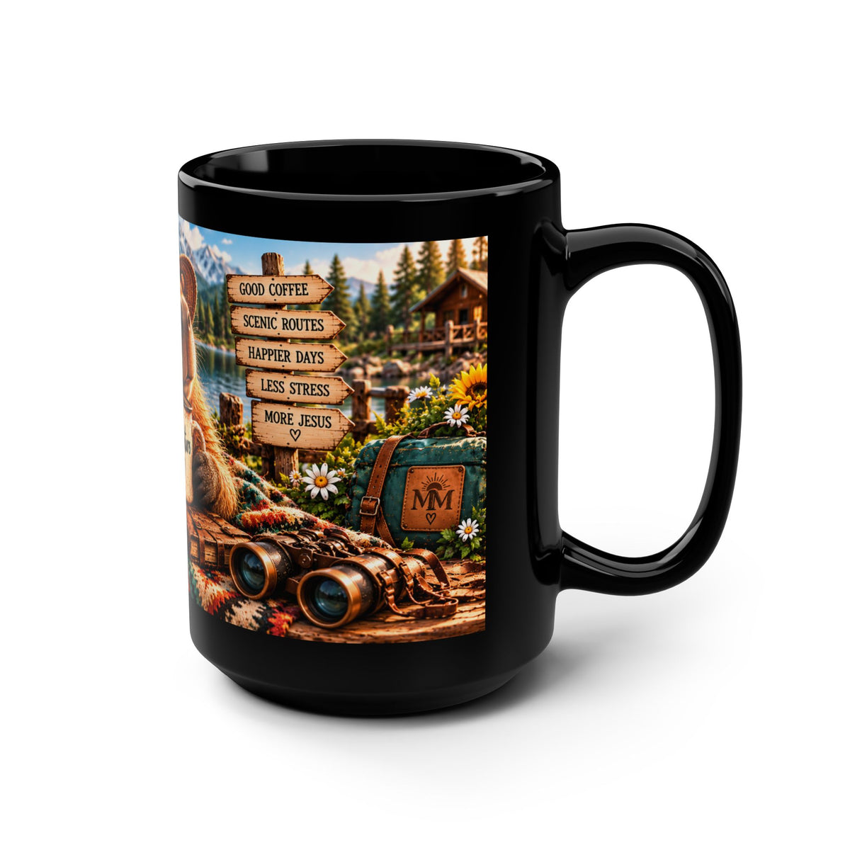 Be Still and Know Capy Black Mug, 15oz