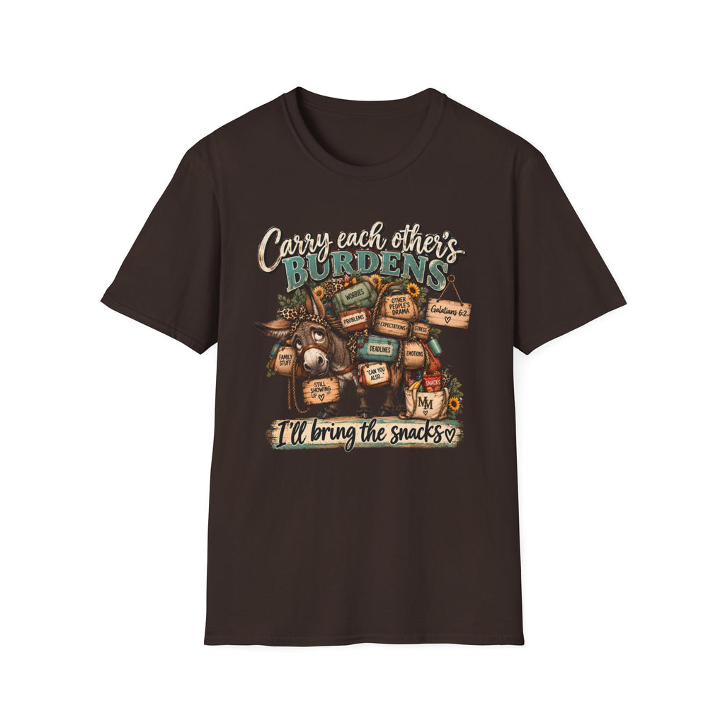 Carry Each Other's Burdens T-Shirt — Christian Encouragement Tee (Galatians 6:2)