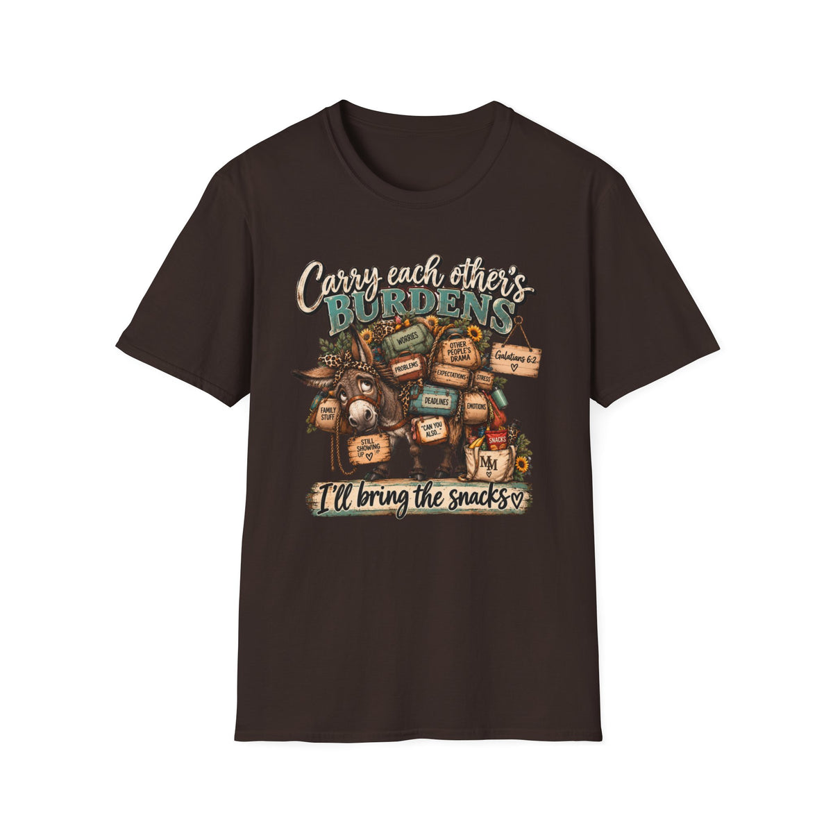 Carry Each Other's Burdens T-Shirt — Christian Encouragement Tee (Galatians 6:2)