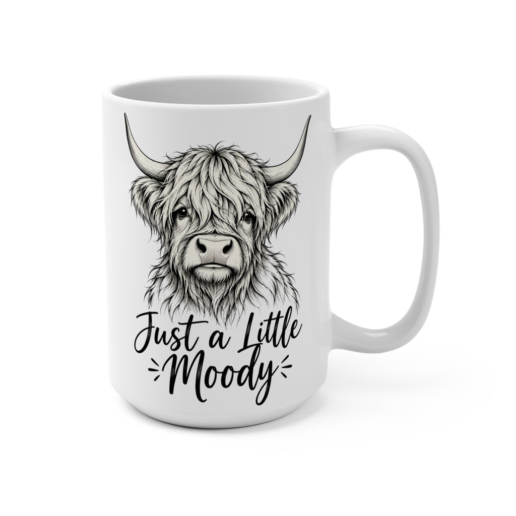 Just a Little Moody Highland Cow 15oz Mug
