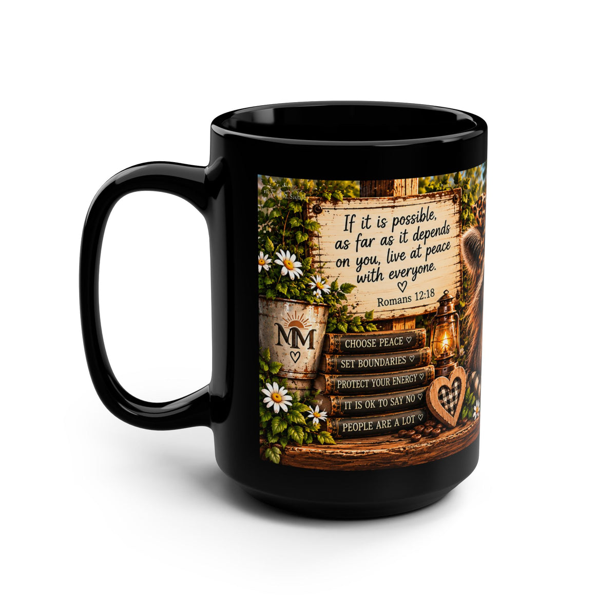 If It is Possible Raccoon Black Mug, 15oz