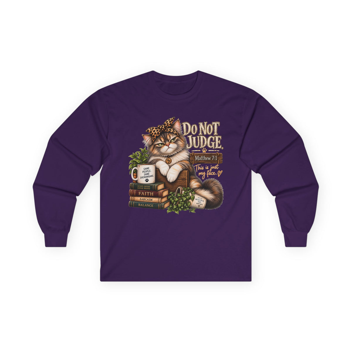 Do Not Judge Funny Cat Long Sleeve Tee