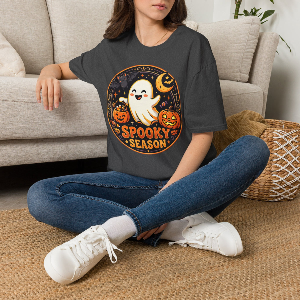 Halloween Ghost T-Shirt — "Spooky Season" Cute Pumpkin Graphic Tee