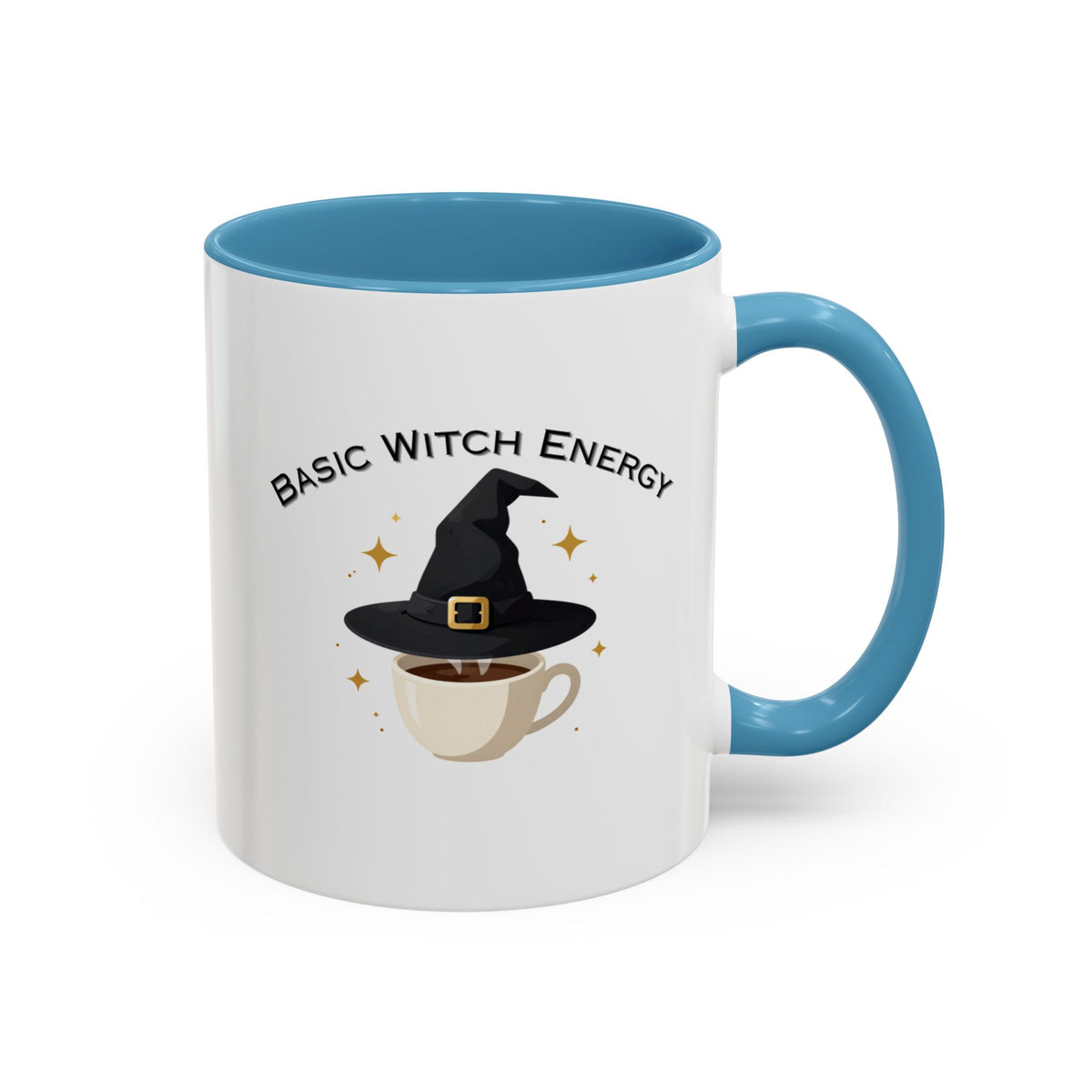 Basic Witch Energy Coffee Mug – Cute Halloween Witch Hat Tea Cup Accent Mug (11/15oz)