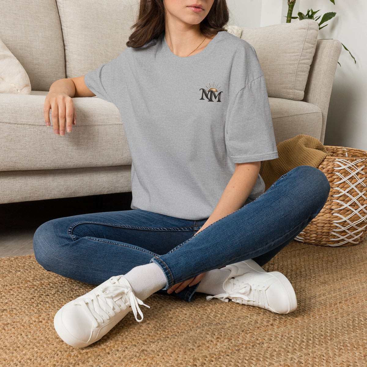 NM Sunrise Logo T‑Shirt — Minimal Monogram Tee