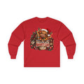 Christmas Naughty List Long Sleeve Tee — Cute Dog Santa Hat Holiday Shirt (S–5XL)