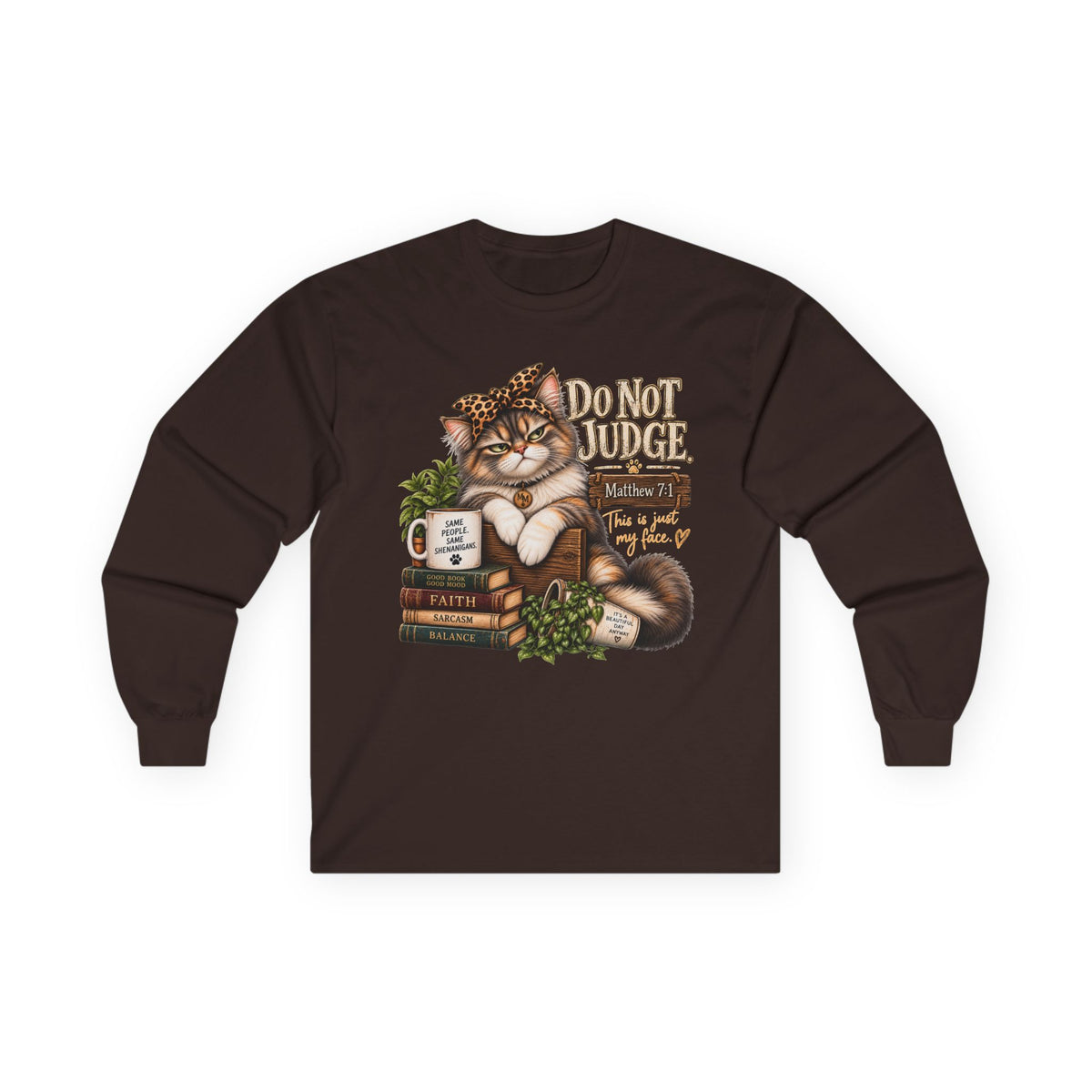 Do Not Judge Funny Cat Long Sleeve Tee