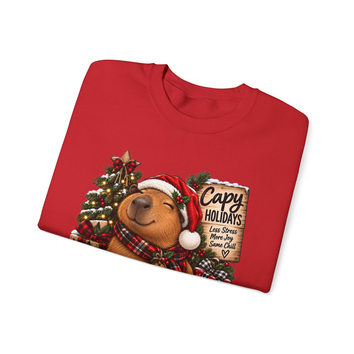Cozy Capybara Christmas Sweatshirt — 'Capy Holidays' Holiday Crewneck