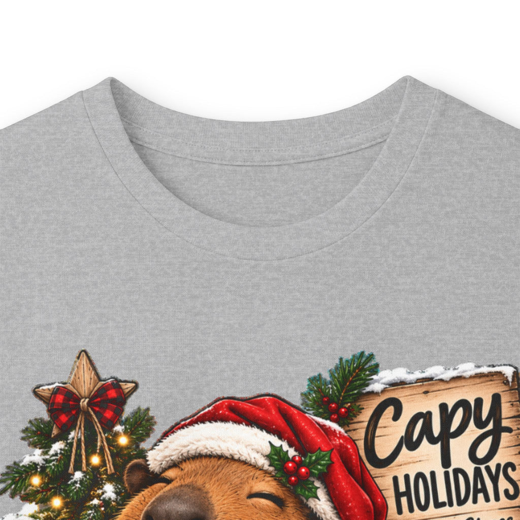 Long Sleeve Tee — Cozy Capybara Christmas "Capy Holidays" Holiday Shirt