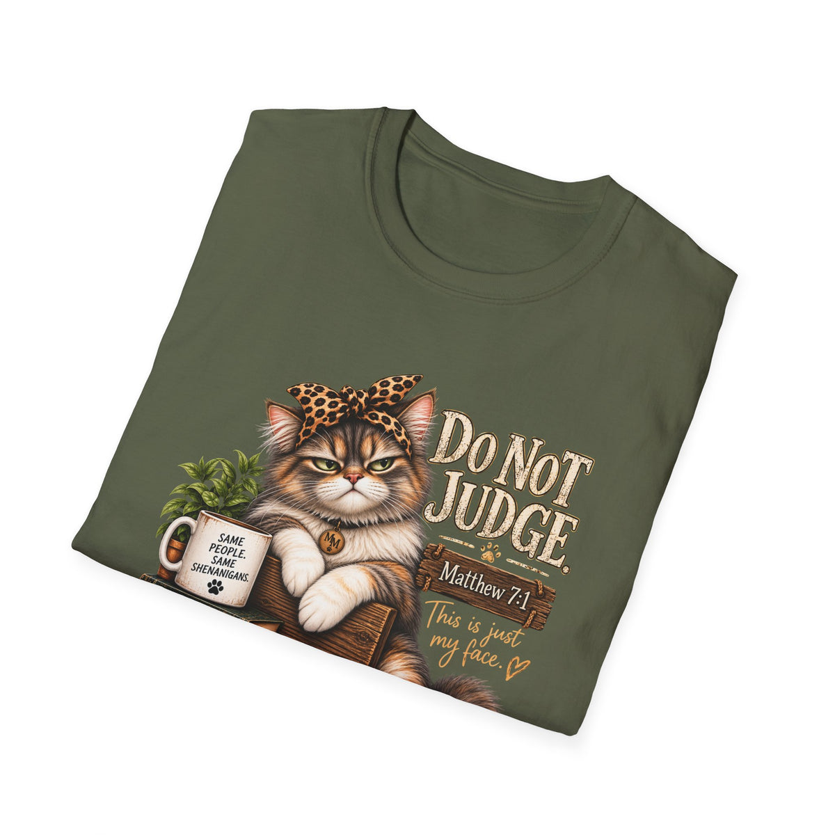 Do Not Judge Funny Cat Unisex Softstyle T-Shirt