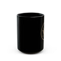 Black Ceramic Mug — Gold NM Monogram Sunrise Logo (11oz & 15oz)