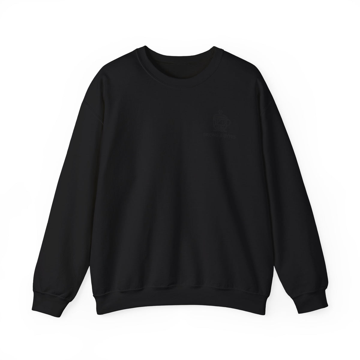 Coffee & Cats Crewneck Sweatshirt — Brew & Purr Minimal Chest Logo