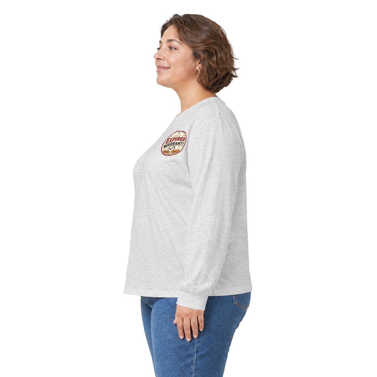 Expired Warranty Long Sleeve Tee — "Expired Warranty Still Runs on Attitude" Vintage Graphic