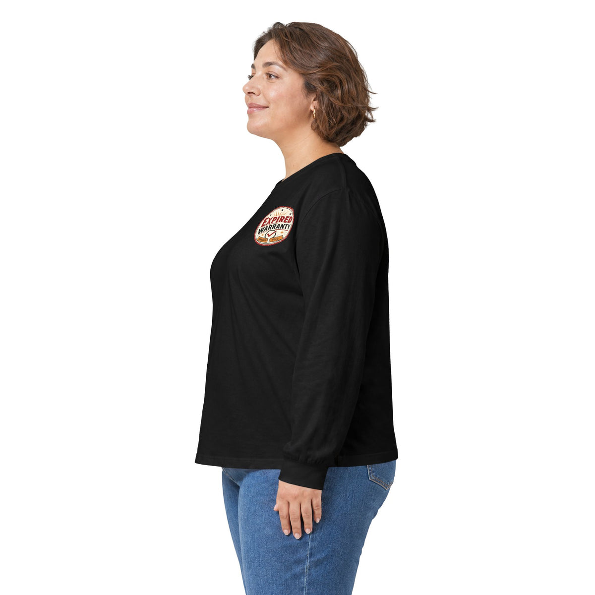 Expired Warranty Long Sleeve Tee — "Expired Warranty Still Runs on Attitude" Vintage Graphic
