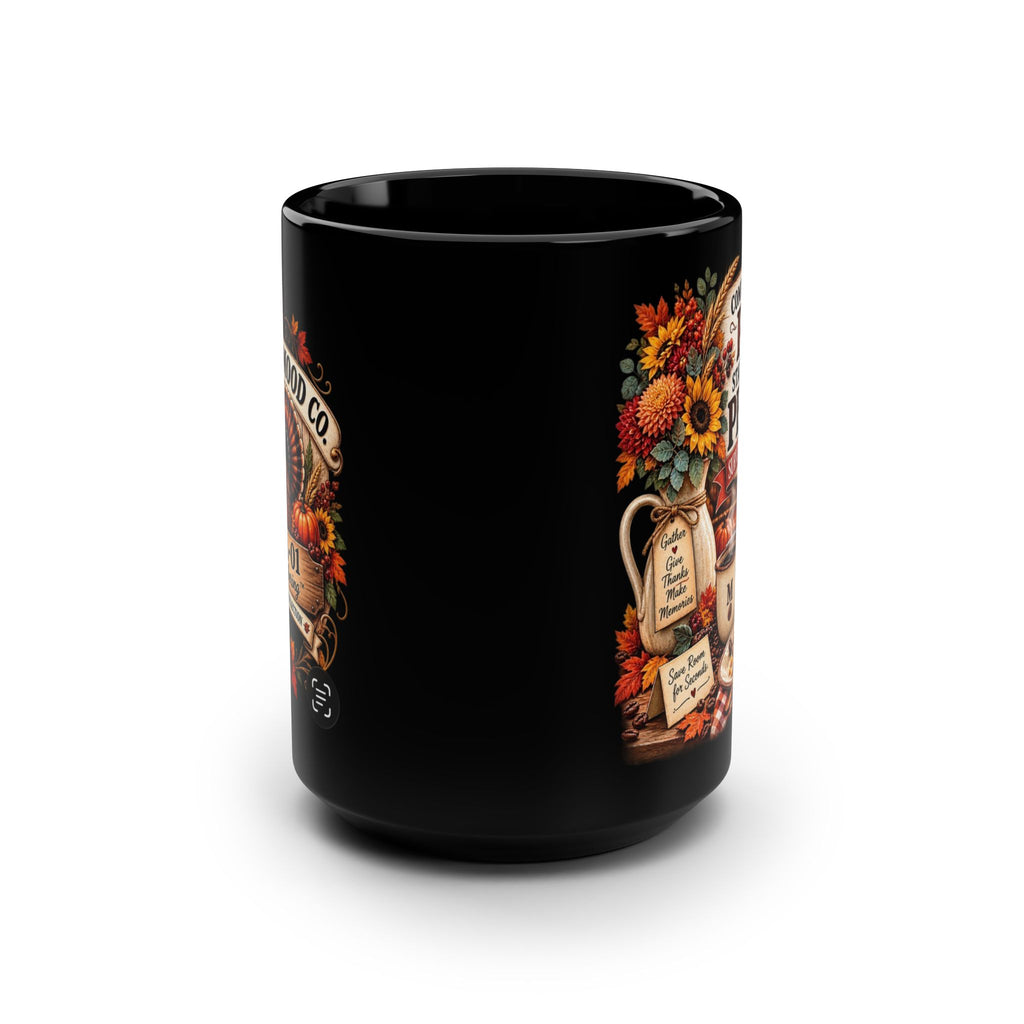 Pie and People Black Mug, 15oz