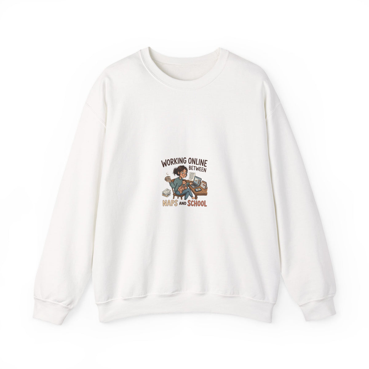 Working Online, Half Time at Home Sweatshirt — Remote Work Crewneck