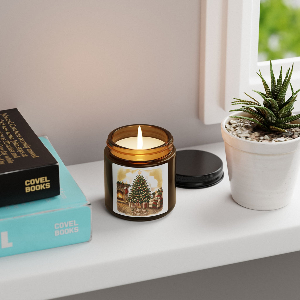 Christmas Tree Scented Candle — Amber Jar Soy Candle (Multi-Size)