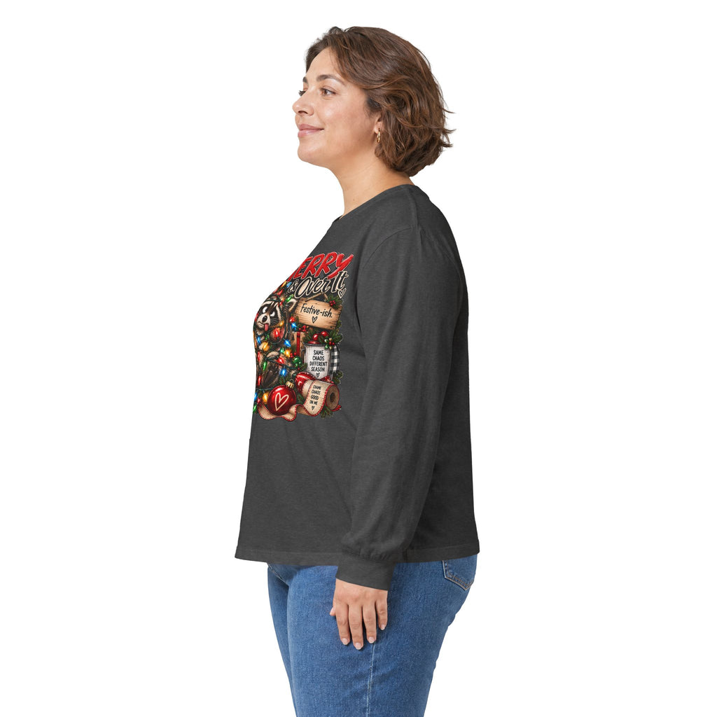 Merry Raccoon Christmas Long Sleeve Tee